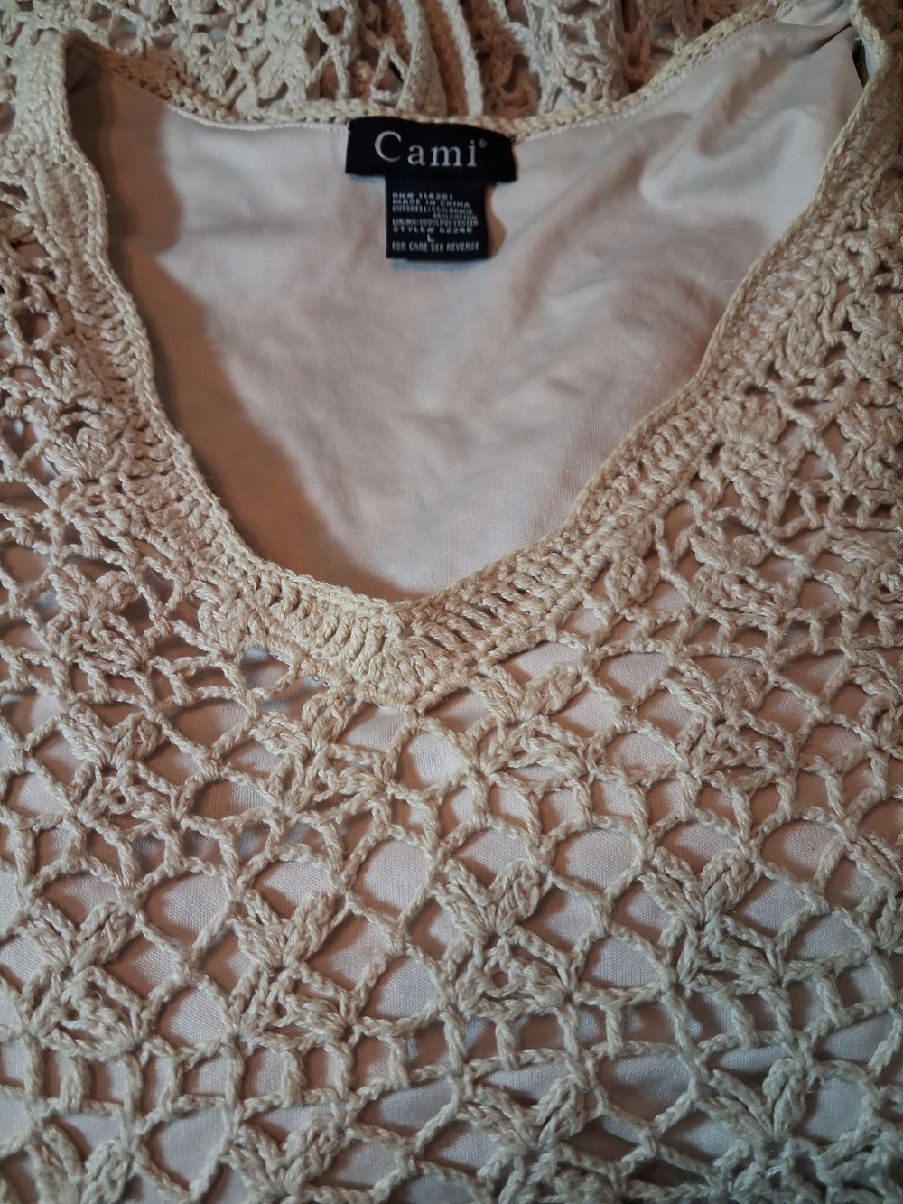 Cami Crochet V-Neck Overlay Dress in Cream - Picture 8 of 13